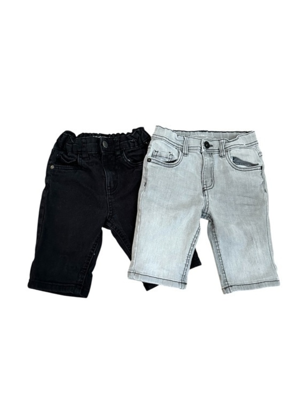 Primark Kids Denim Shorts Pack - Black & Light Gray